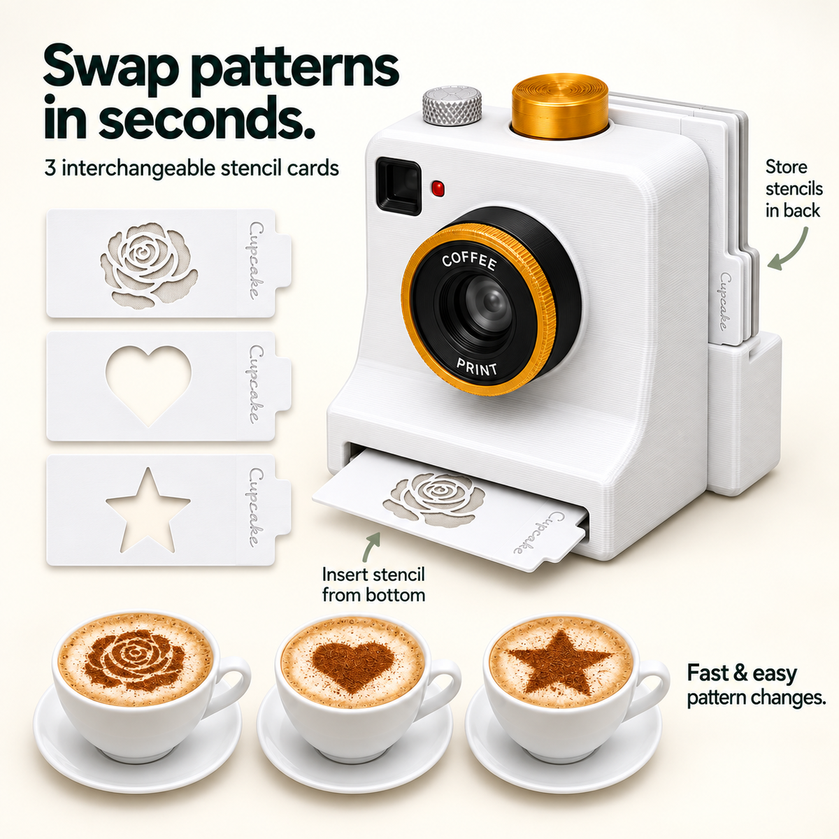 Coffee Art Stencil Maker – SipShutter Camera Design